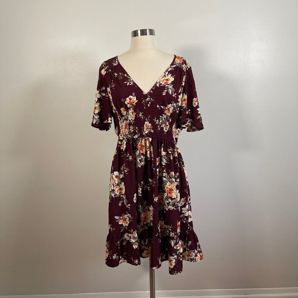 Xhilaration • Floral Flutter Sleeve Dress
